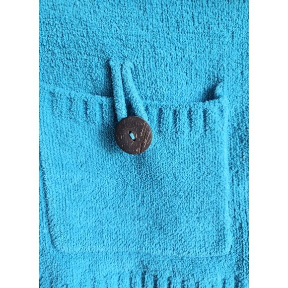 ANTHONY'S RESORT WEAR Women's M Sweater Turquoise Chenille 3/4 Sleeve 40" - Picture 5 of 7